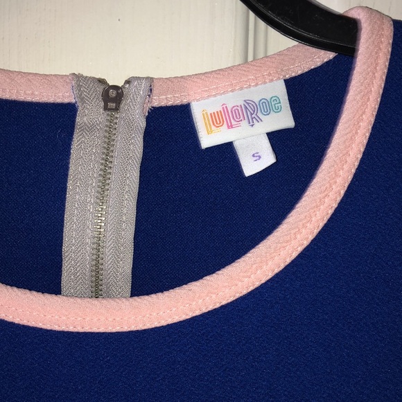 NWT-LuLaRoe Blue and Pink Amelia dress - Picture 5 of 7